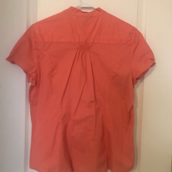 Orange Button Down Ruffled Blouse - Picture 5 of 5